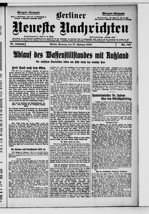 Berliner Neueste Nachrichten vom 17.02.1918