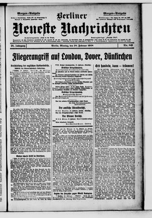 Berliner Neueste Nachrichten vom 18.02.1918