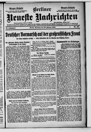 Berliner Neueste Nachrichten vom 19.02.1918