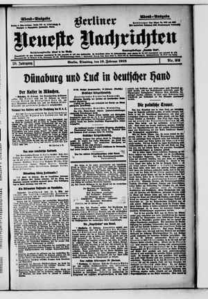 Berliner Neueste Nachrichten vom 19.02.1918