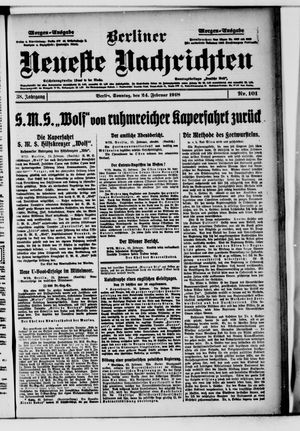 Berliner Neueste Nachrichten on Feb 24, 1918