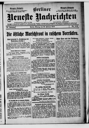 Berliner Neueste Nachrichten vom 25.02.1918