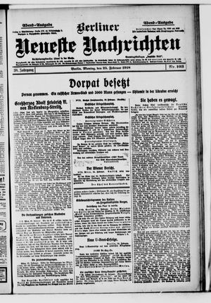 Berliner Neueste Nachrichten vom 25.02.1918