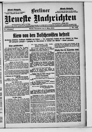 Berliner Neueste Nachrichten vom 02.03.1918