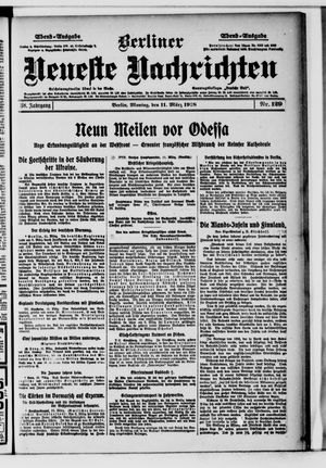 Berliner Neueste Nachrichten vom 11.03.1918