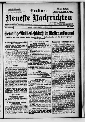 Berliner Neueste Nachrichten on Mar 21, 1918