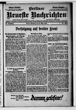 Berliner neueste Nachrichten vom 27.03.1918