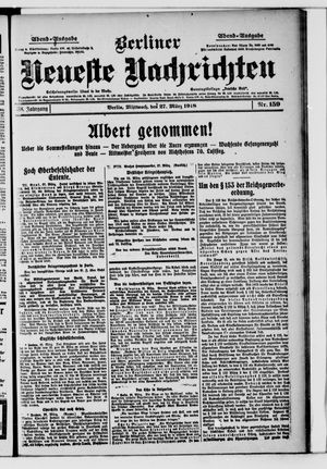 Berliner Neueste Nachrichten on Mar 27, 1918