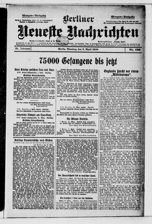 Berliner Neueste Nachrichten on Apr 2, 1918