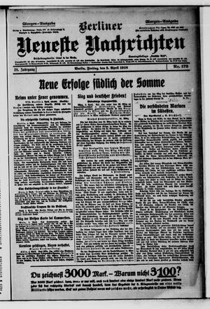 Berliner Neueste Nachrichten vom 05.04.1918