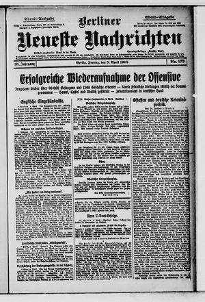 Berliner Neueste Nachrichten vom 05.04.1918