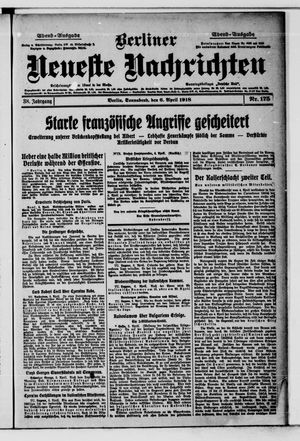 Berliner Neueste Nachrichten vom 06.04.1918