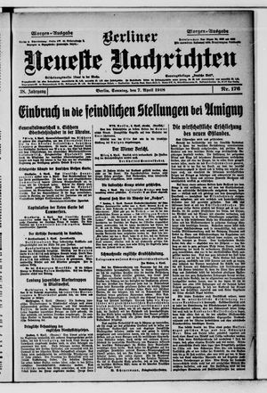 Berliner Neueste Nachrichten vom 07.04.1918