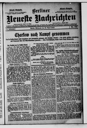Berliner Neueste Nachrichten vom 10.04.1918