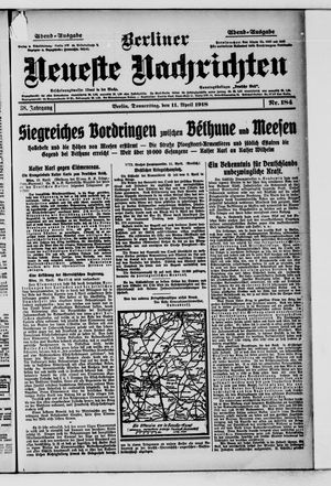 Berliner Neueste Nachrichten on Apr 11, 1918