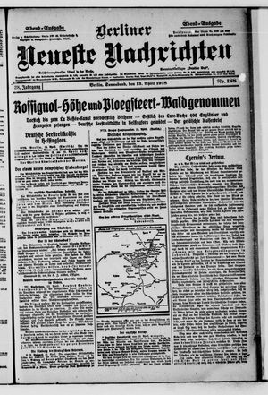 Berliner Neueste Nachrichten vom 13.04.1918