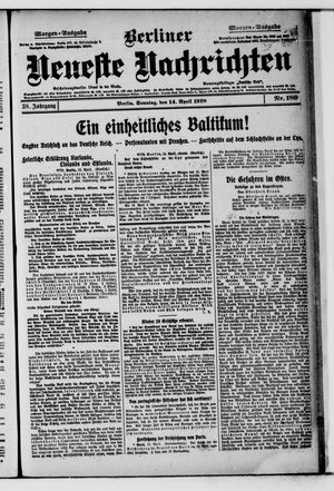 Berliner Neueste Nachrichten on Apr 14, 1918