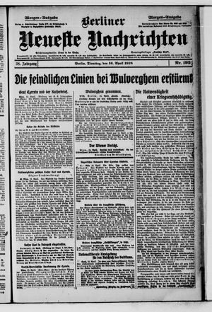 Berliner Neueste Nachrichten on Apr 16, 1918