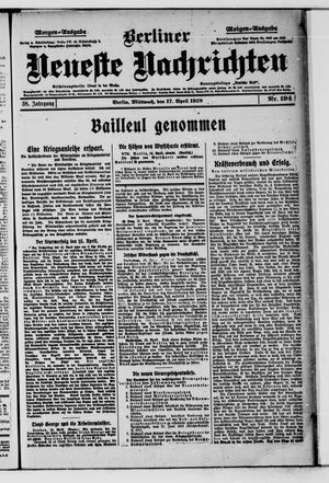 Berliner neueste Nachrichten vom 17.04.1918
