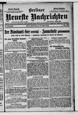 Berliner Neueste Nachrichten vom 18.04.1918