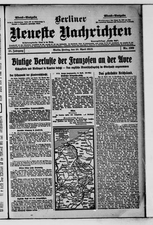 Berliner Neueste Nachrichten vom 19.04.1918