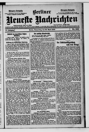 Berliner Neueste Nachrichten vom 25.04.1918