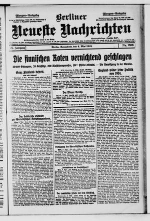 Berliner Neueste Nachrichten vom 04.05.1918