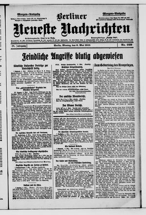Berliner Neueste Nachrichten vom 06.05.1918