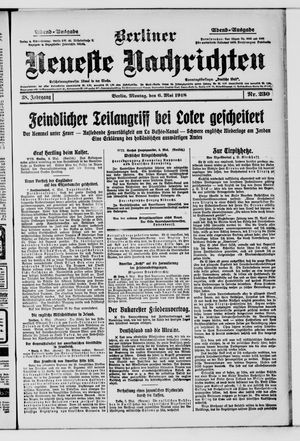 Berliner Neueste Nachrichten on May 6, 1918