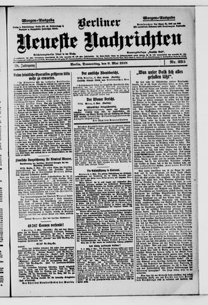 Berliner Neueste Nachrichten vom 09.05.1918
