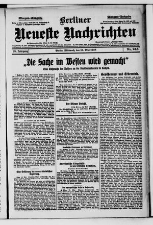 Berliner Neueste Nachrichten on May 15, 1918