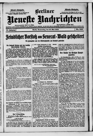 Berliner neueste Nachrichten vom 16.05.1918
