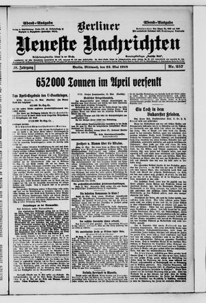 Berliner Neueste Nachrichten vom 22.05.1918