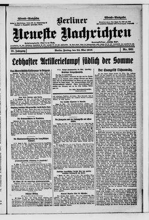Berliner Neueste Nachrichten on May 24, 1918