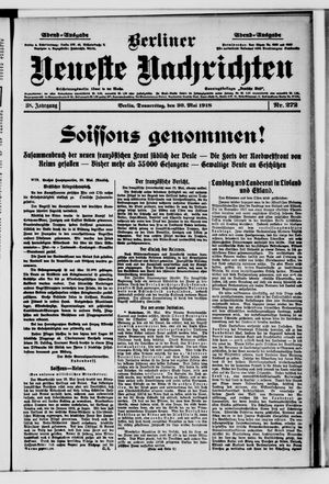 Berliner Neueste Nachrichten vom 30.05.1918