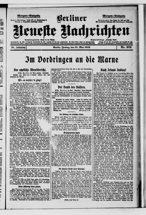 Berliner Neueste Nachrichten vom 31.05.1918