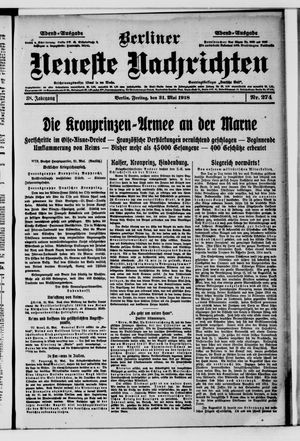 Berliner Neueste Nachrichten vom 31.05.1918
