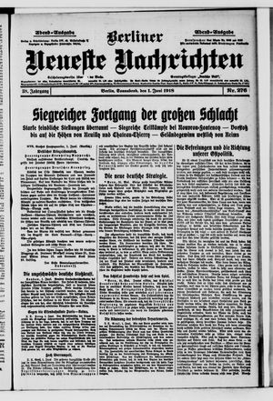 Berliner Neueste Nachrichten vom 01.06.1918