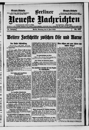 Berliner Neueste Nachrichten vom 02.06.1918