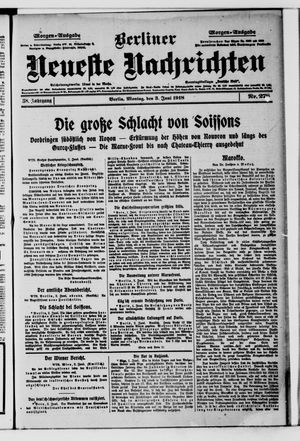Berliner Neueste Nachrichten vom 03.06.1918