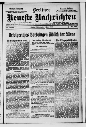 Berliner Neueste Nachrichten vom 05.06.1918