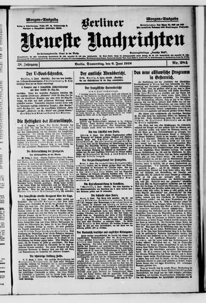 Berliner Neueste Nachrichten vom 06.06.1918