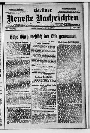 Berliner Neueste Nachrichten vom 10.06.1918