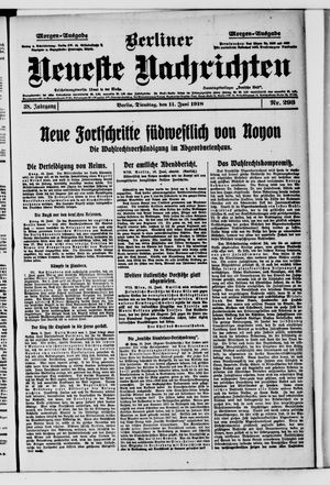 Berliner Neueste Nachrichten vom 11.06.1918