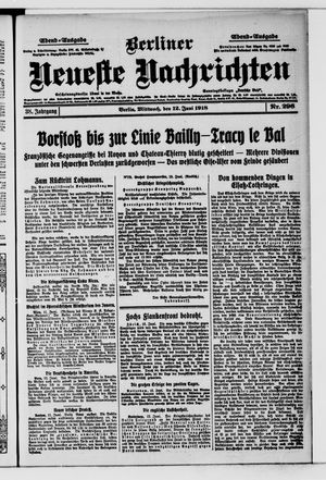 Berliner Neueste Nachrichten vom 12.06.1918
