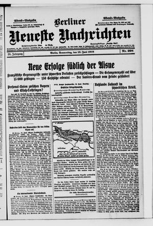 Berliner Neueste Nachrichten vom 13.06.1918