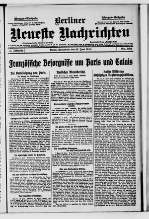 Berliner Neueste Nachrichten vom 15.06.1918