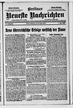 Berliner Neueste Nachrichten vom 18.06.1918