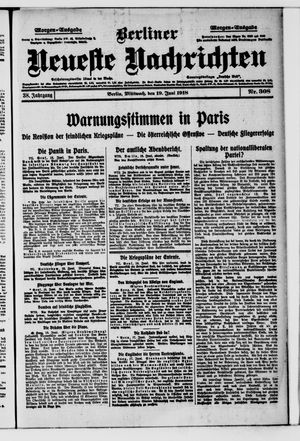 Berliner Neueste Nachrichten vom 19.06.1918