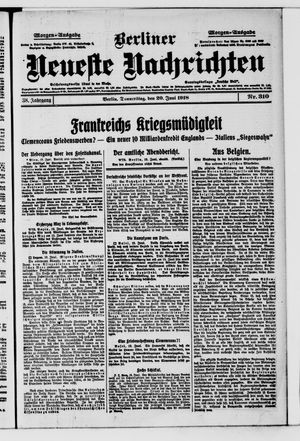 Berliner Neueste Nachrichten on Jun 20, 1918
